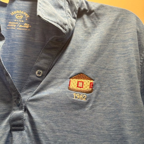Monterey Club Blue Moisture Wicking Golf Swing Shirt Large - Picture 2 of 10